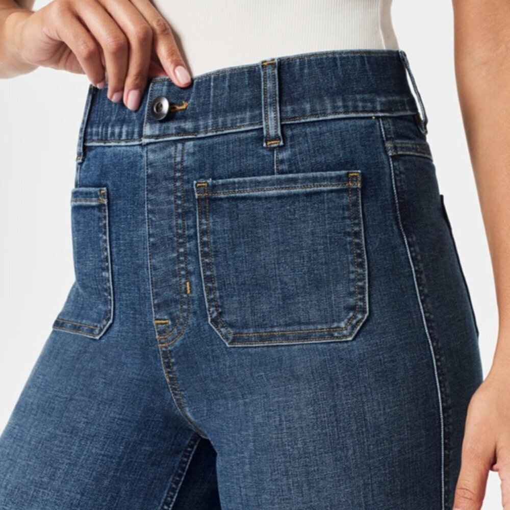 Spanx SPANXshape EveryWear Cropped Wide Leg Pull-On Jeans Patch Pocket 3X (26) - Picture 3 of 10